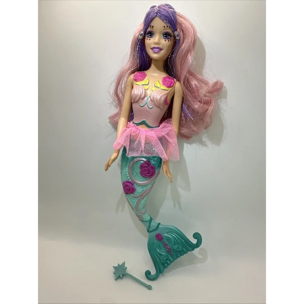Barbie Fairytopia Mermaidia Shella Mermaid Doll 2005 Complete Skirt Wand